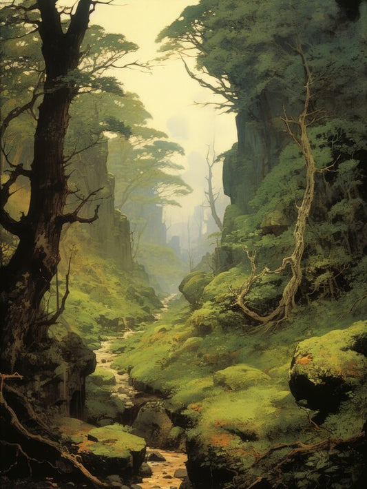 Leinwand Poster, Bilder Through The Dark Forest, 60 × 80 cm