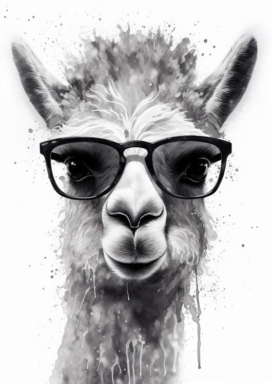 Leinwand Poster, Bilder Alpaka Lama - Animal, 65 × 90 cm