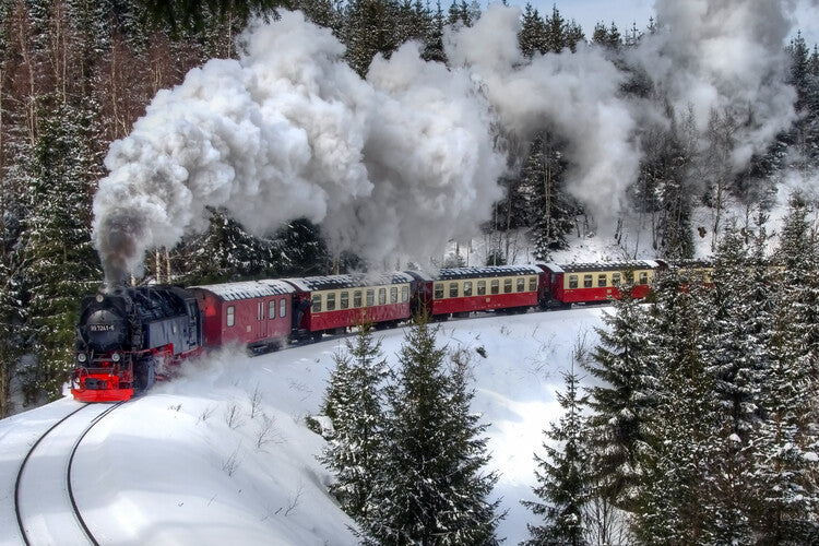 Leinwand Poster, Bilder Old Steam Lokomotive, 90 × 60 cm