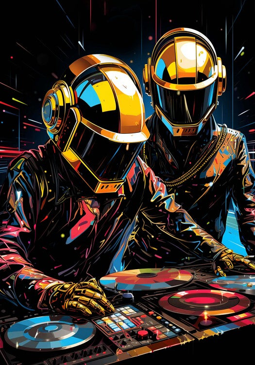 Leinwand Poster, Bilder Daft Punk, 70 × 100 cm