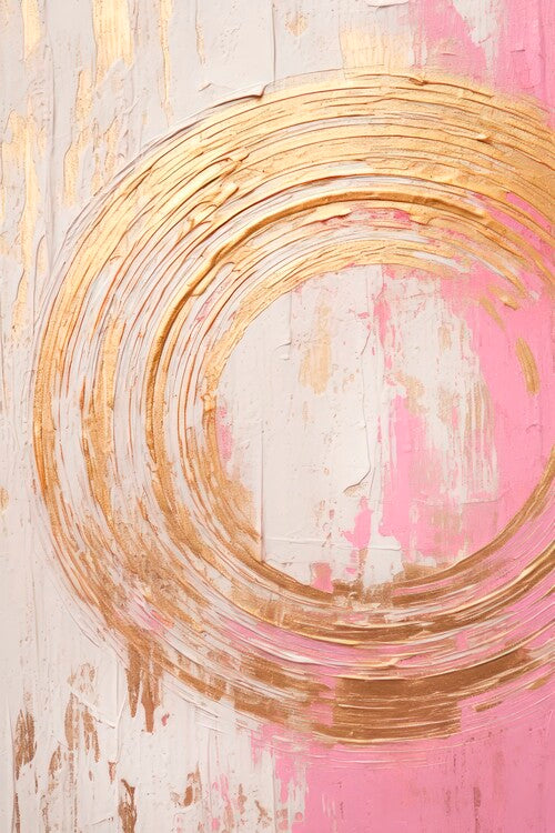 Leinwand Poster, Bilder ABSTRACT ART Experience balance - pink and golden style, 60 × 90 cm