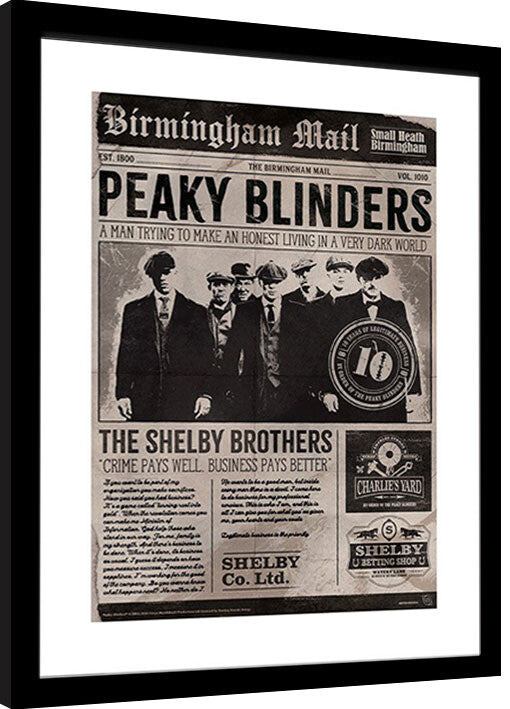 Peaky Blinders - 10th Anniversary Newspaper Gerahmte Poster, Bilder, 34 × 44.2 cm