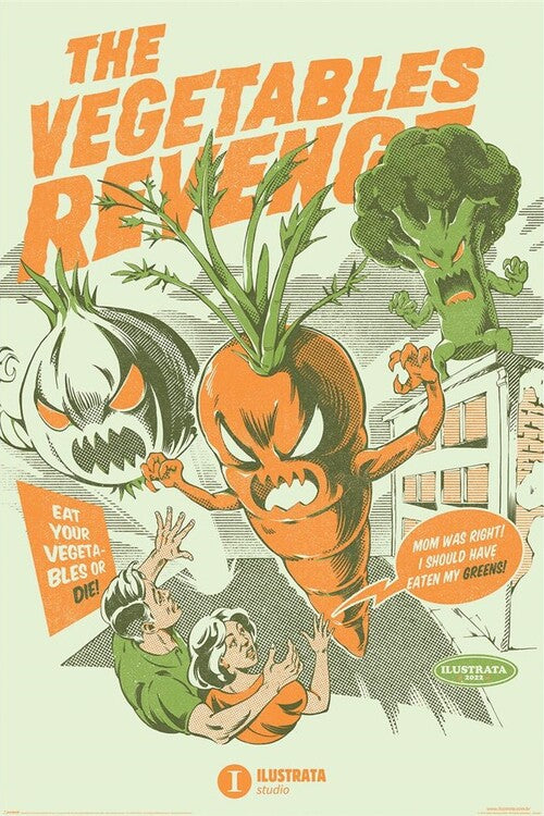 Ilustrata - The Vegetables Revenge Poster, Plakat, 61 × 91.5 cm