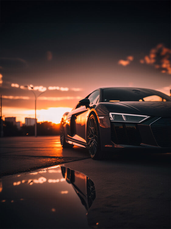 Leinwand Poster, Bilder Audi R8 in the sunset, 60 × 80 cm