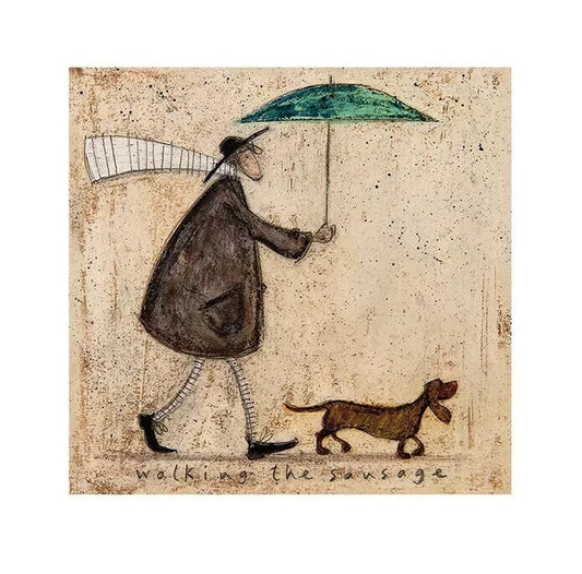 Kunstdruck Sam Toft - Walking The Sausage, 40 × 40 cm