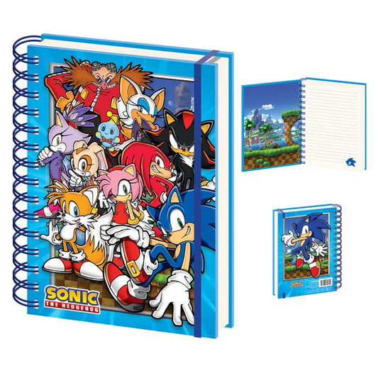 Notizbuch Sonic: The Hedgehog - Green Hill Zone Gang, A5