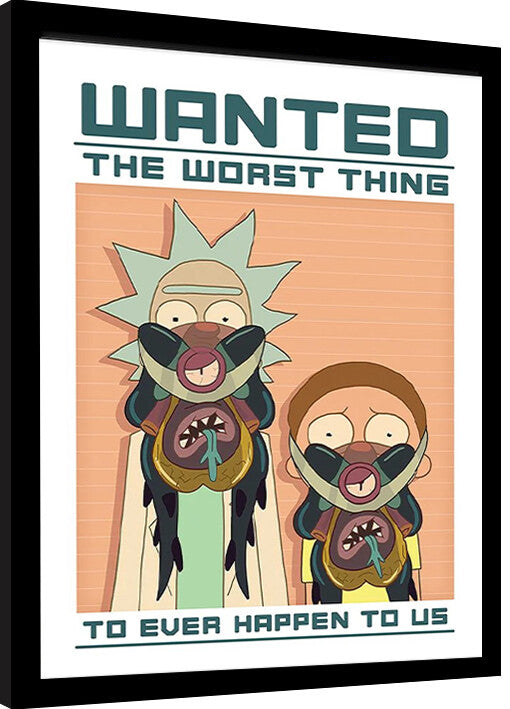 Rick and Morty - Wanted Gerahmte Poster, Bilder
