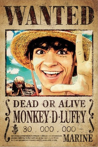 One Piece - Wanted Monkey D. Luffy Poster, Plakat