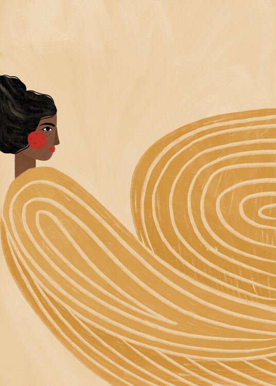 Leinwand Poster, Bilder The Woman With the Yellow Stripes, Bea Muller, 65 × 90 cm