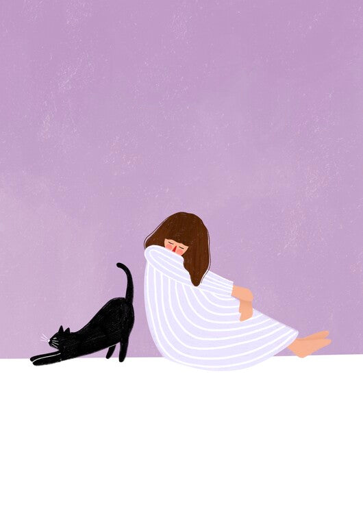 Leinwand Poster, Bilder Girl and Cat, Bea Muller, 65 × 90 cm