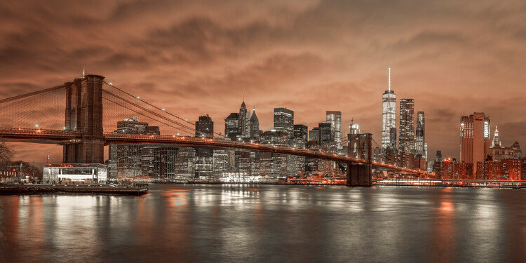 Leinwand Poster, Bilder Brooklyn Bridge, 90 × 45 cm