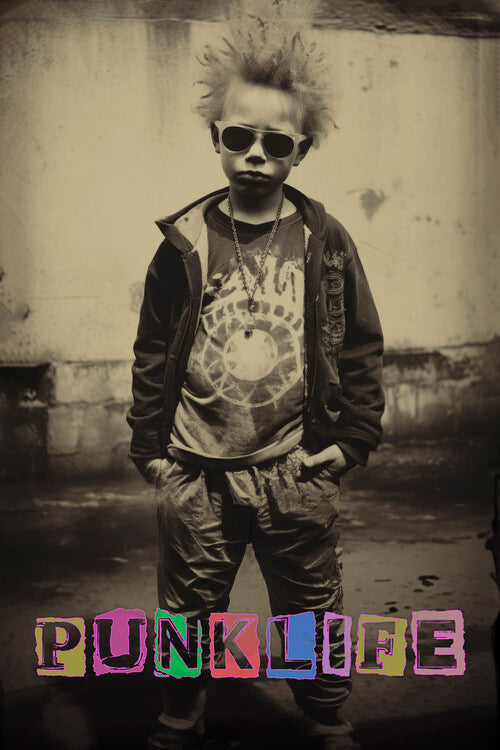 Leinwand Poster, Bilder Punk Rock statement young life, 60 × 90 cm