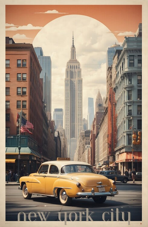 Leinwand Poster, Bilder New York City Dreams: Vintage Travel Poster, 60 × 90 cm