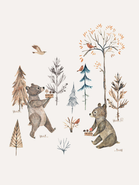 Leinwand Poster, Bilder Foraging bears, 60 × 80 cm