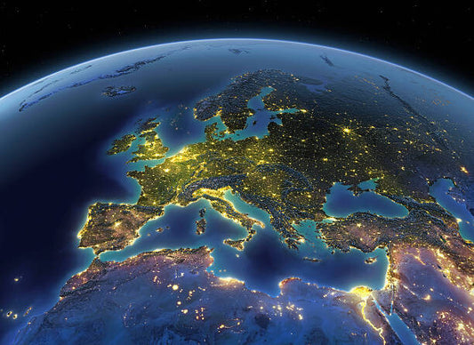 Leinwand Poster, Bilder Earth at night Europe, Matthias Kulka, 90 × 65 cm