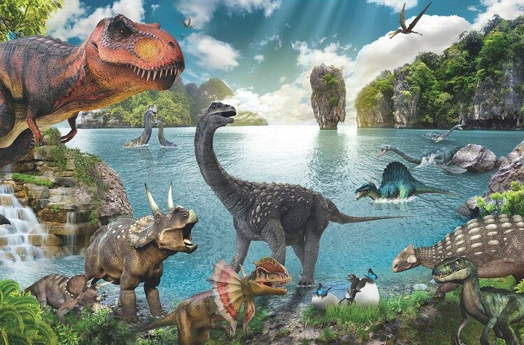 Dinosaurs - Collage Poster, Plakat, 91.5 × 61 cm