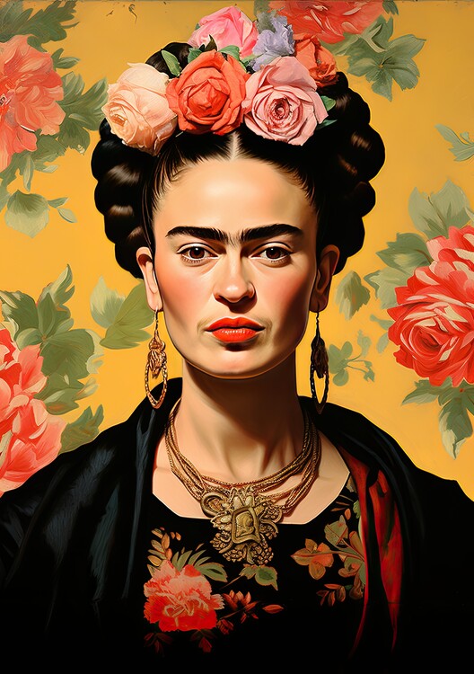 Leinwand Poster, Bilder Frida Kahlo Poster - Frida Kahlo Kunstdruck, 65 × 90 cm