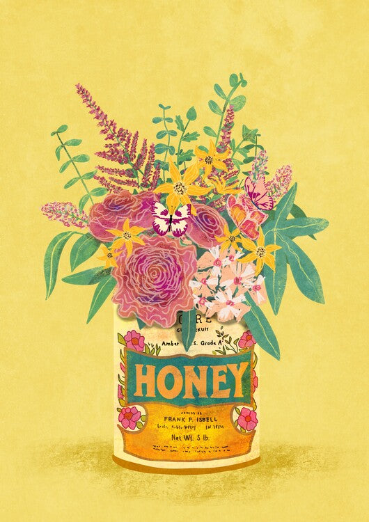 Leinwand Poster, Bilder Flowers In a vintage Honey Can, Raissa Oltmanns, 65 × 90 cm