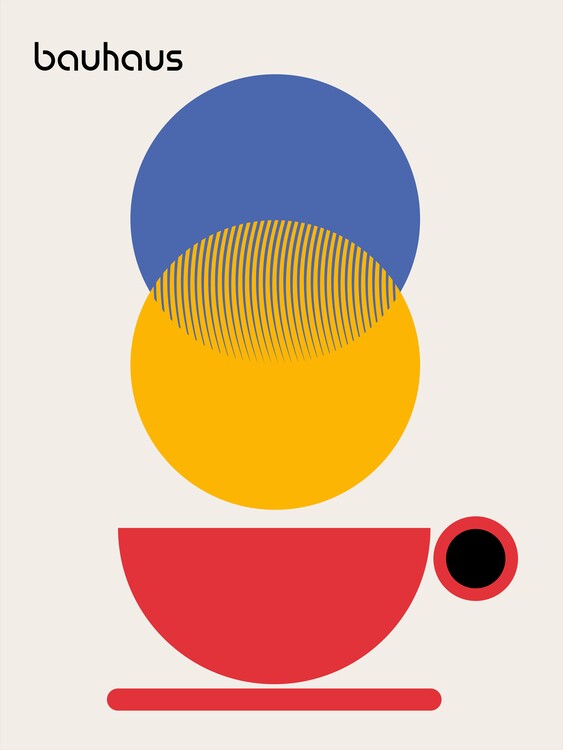 Leinwand Poster, Bilder Bauhaus Coffee Abstract, Retrodrome, 60 × 80 cm