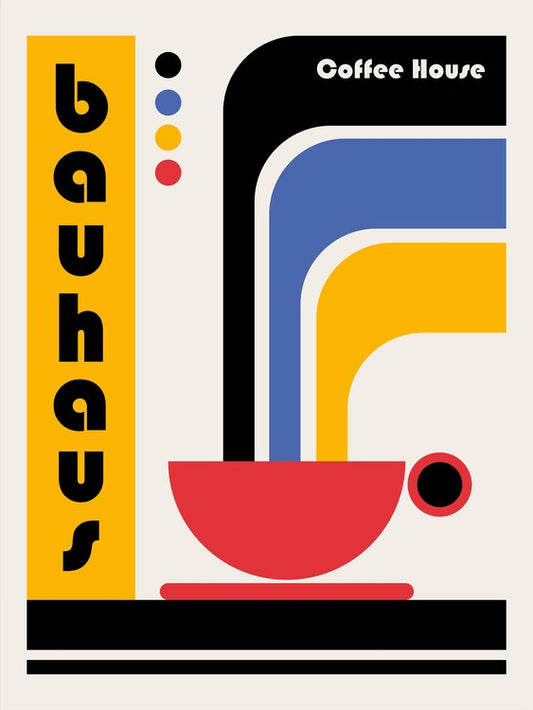 Leinwand Poster, Bilder Bauhaus Coffee House, Retrodrome, 60 × 80 cm
