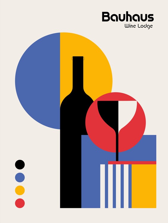 Leinwand Poster, Bilder Bauhaus Wine Lodge, Retrodrome, 60 × 80 cm