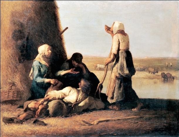 Kunstdruck The Haymaker's Rest, Jean-Francois Millet, 80 × 60 cm