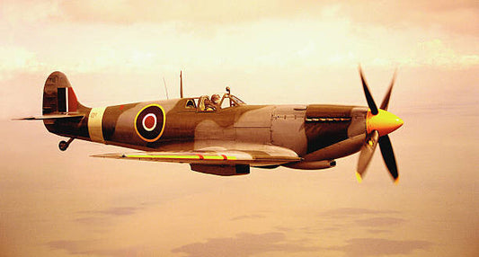 Leinwand Poster, Bilder Spitfire aircraft in flight (sepia tone), Michael Dunning, 85 × 45 cm