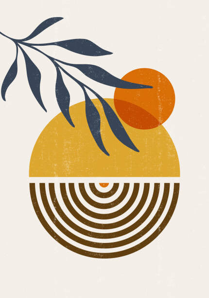 Leinwand Poster, Bilder Abstract  Sun print boho minimalist, Tolchik, 65 × 90 cm