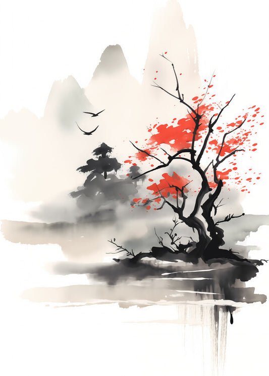 Leinwand Poster, Bilder Japanese Scenic Landscape, 65 × 90 cm