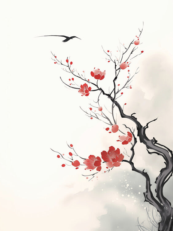 Leinwand Poster, Bilder Japanese Sakura Blossom, 60 × 80 cm