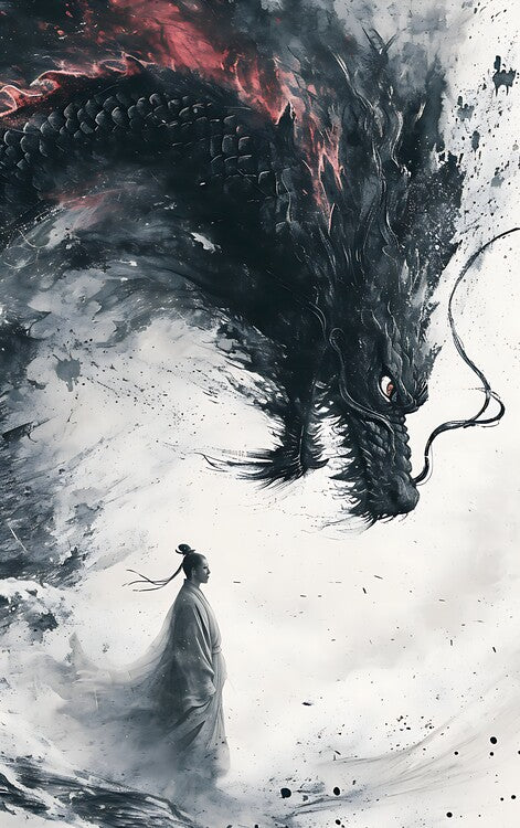 Leinwand Poster, Bilder Japanese Shadow Dragon, 50 × 80 cm