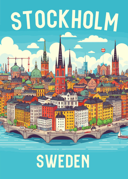 Leinwand Poster, Bilder Stockholm Sweden, 65 × 90 cm