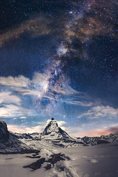 Leinwand Poster, Bilder Matterhorn and Milky way, Pathara Buranadilok, 60 × 90 cm