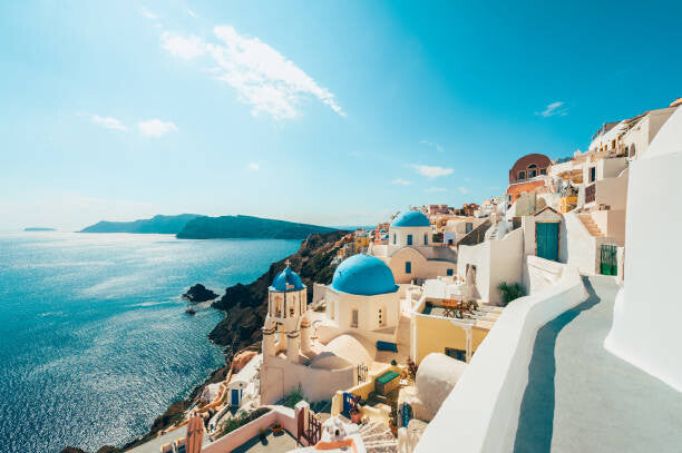 Leinwand Poster, Bilder Oia Santorini Greece, © Allard Schager, 90 × 60 cm