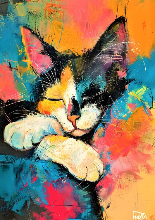 Leinwand Poster, Bilder Sleepy cat, 65 × 90 cm