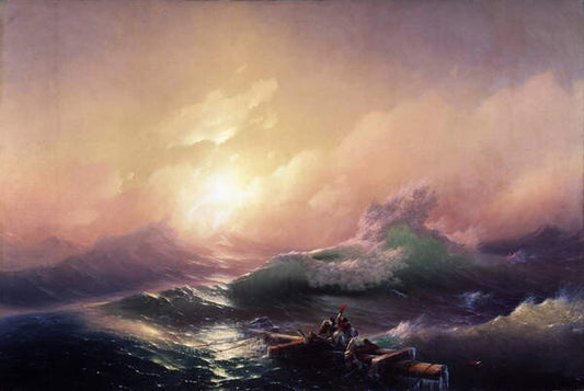 Leinwand Poster, Bilder La neuvieme vague (The ninth wave), 1850, Aivazovsky, Ivan Konstantinovich, 90 × 60 cm