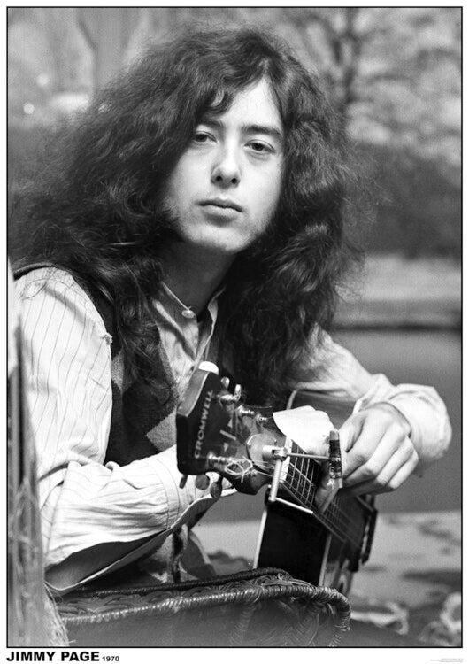 Led Zeppelin / Jimmy Page - Guitar 1970 Poster, Plakat, 59.4 × 84.1 cm