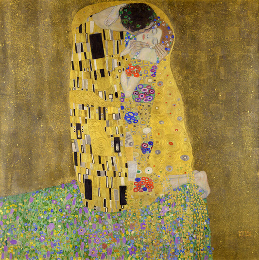 Der Kuss, Gustav Klimt Poster, Plakat, 40 × 40 cm