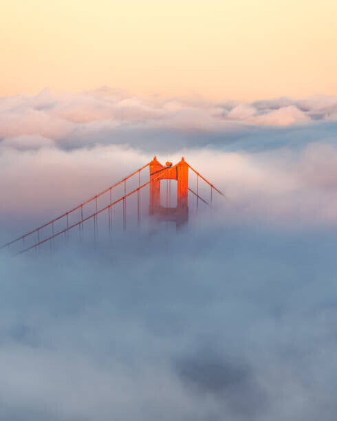 Leinwand Poster, Bilder Golden Gate Bridge, Zeyu Wang, 70 × 90 cm