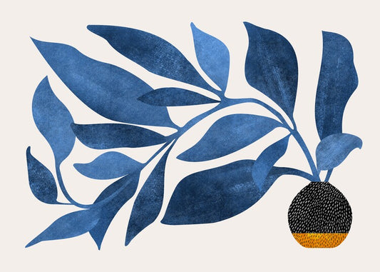 Leinwand Poster, Bilder Wandering Ivy in Blue, Kristian Gallagher, 90 × 65 cm