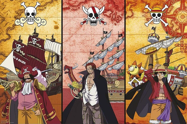 One Piece - Captains & Boats Poster, Plakat, 91.5 × 61 cm