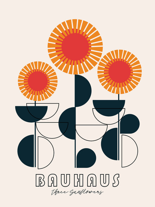 Leinwand Poster, Bilder Three Sunflowers, 60 × 80 cm