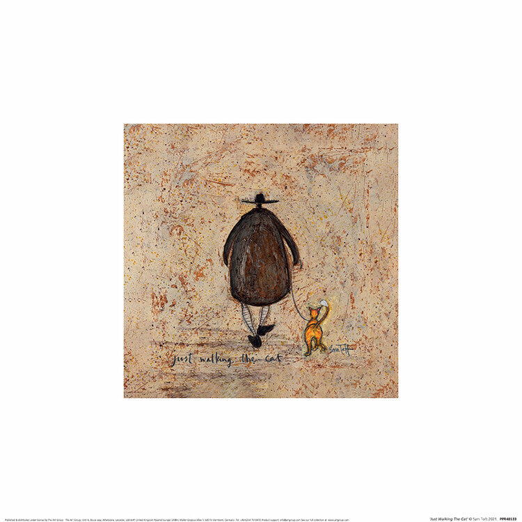 Kunstdruck Sam Toft - Just Walking The Cat, 30 × 30 cm