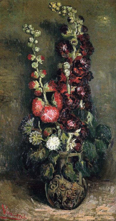 Vase of Hollyhocks, 1886, Vincent van Gogh Poster, Plakat, 22.2 × 40 cm