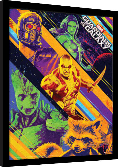 Guardians of the Galaxy - Character Collage Gerahmte Poster, Bilder, 34.3 × 44.5 cm