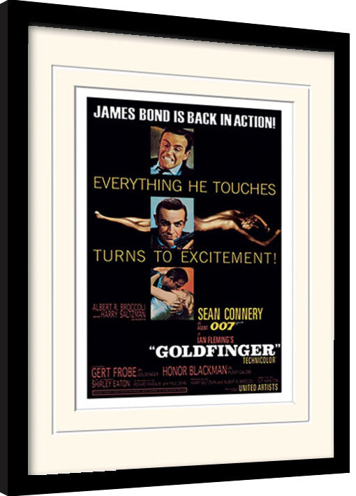 James Bond - Goldfingers Excitement Gerahmte Poster, Bilder, 34.3 × 44.5 cm