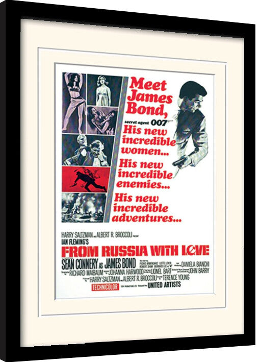 James Bond - From Russia With Love Gerahmte Poster, Bilder, 34.3 × 44.5 cm
