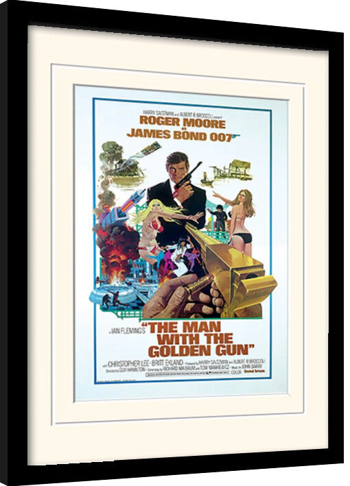 James Bond - Man With Golden Gun Gerahmte Poster, Bilder, 34.3 × 44.5 cm
