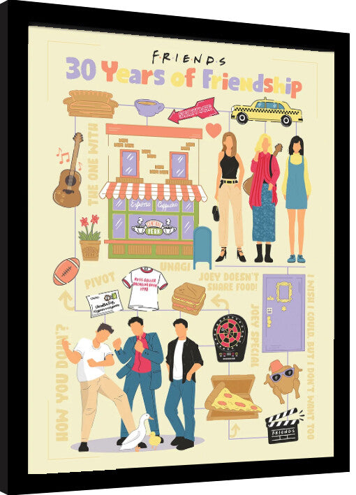 Friends 30 Years - 30 Years of Friendship Gerahmte Poster, Bilder, 34.3 × 44.5 cm