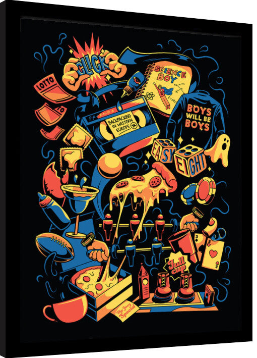 Friends 30 Years - Elements Illustration Gerahmte Poster, Bilder, 34.3 × 44.5 cm